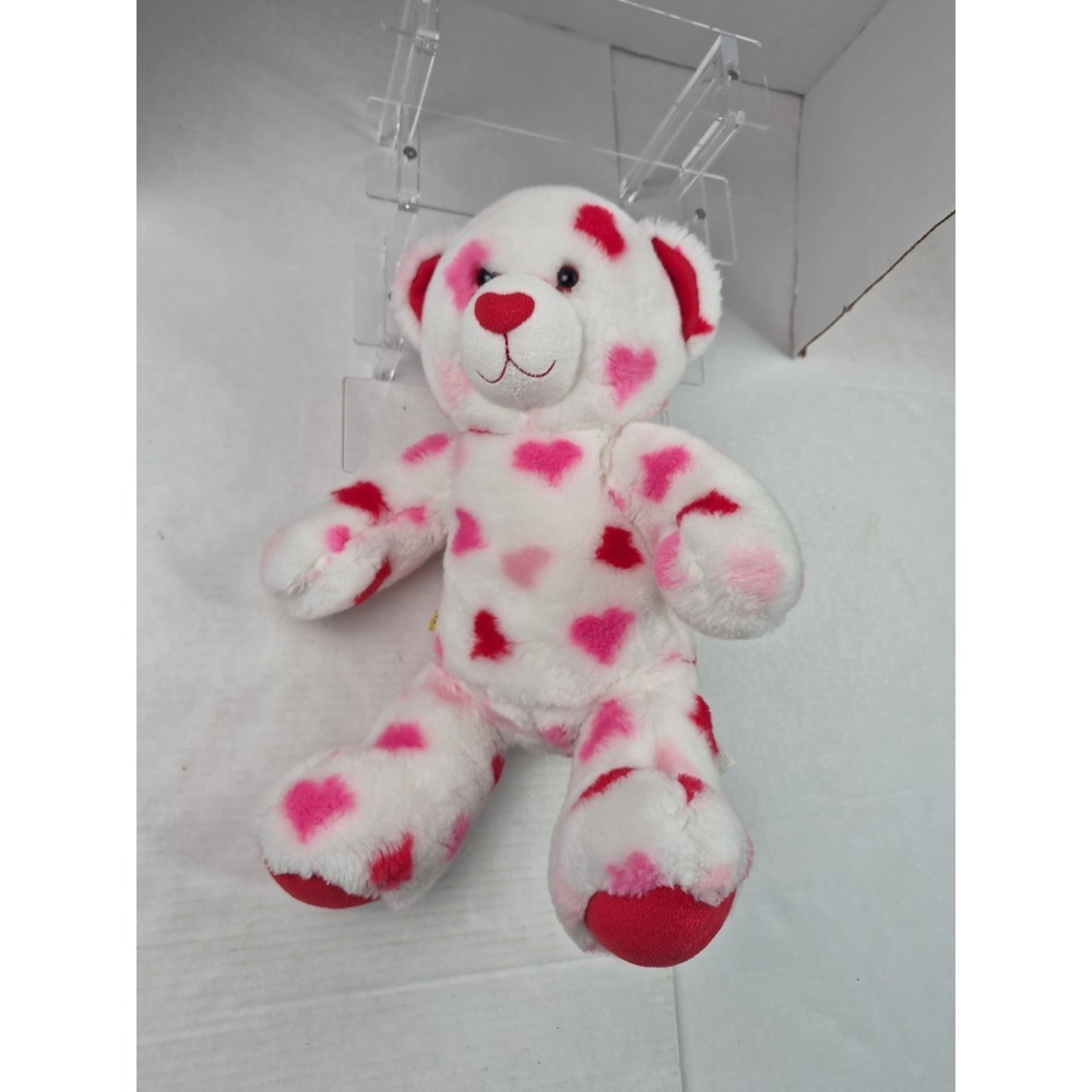 Build A Bear Teddy Plush Valentine Hearts Print Stuffed Animal Toy‎ 2010 BAB